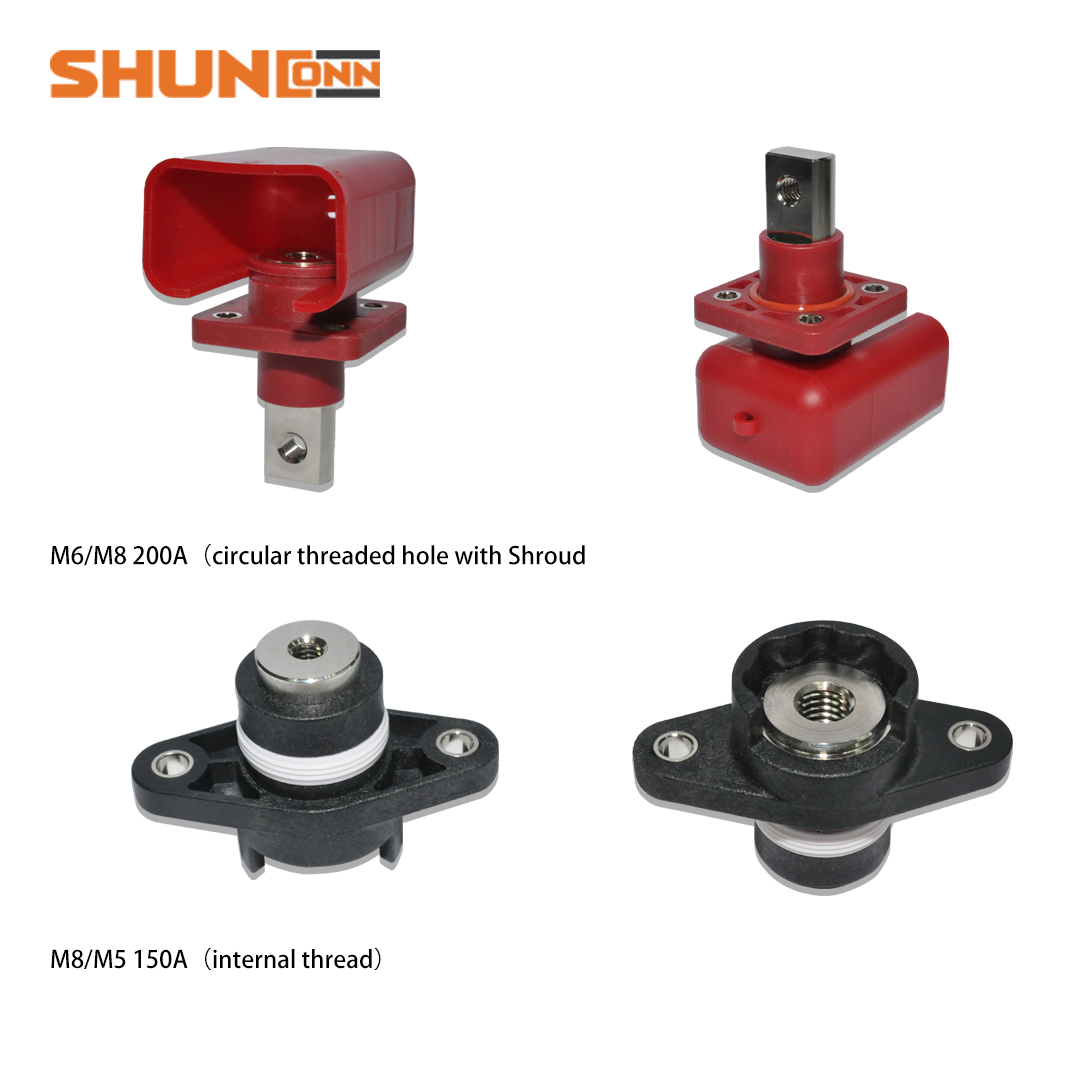 Shunconn Through-Wall Stud Terminals200AM8/M6  (with Shroud/red ）
